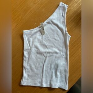 Madewell Supima Rib One Shoulder Top NWT